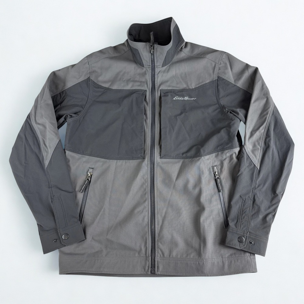 Eddie Bauer Windfoil Thermal Jacket Mens M Two Tone Gray‎ Outdoor Fit Full Zip